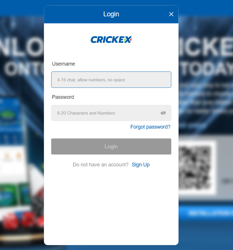 Crickex app login in Bangladesh